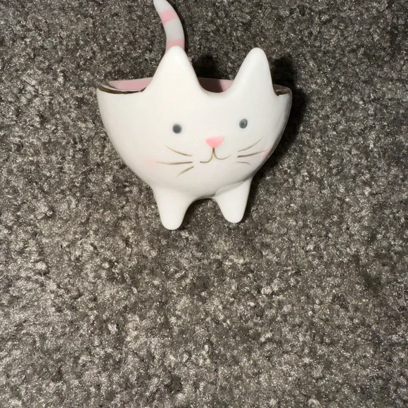 White and Pink Cat Decor Accent - Picture 1 of 3